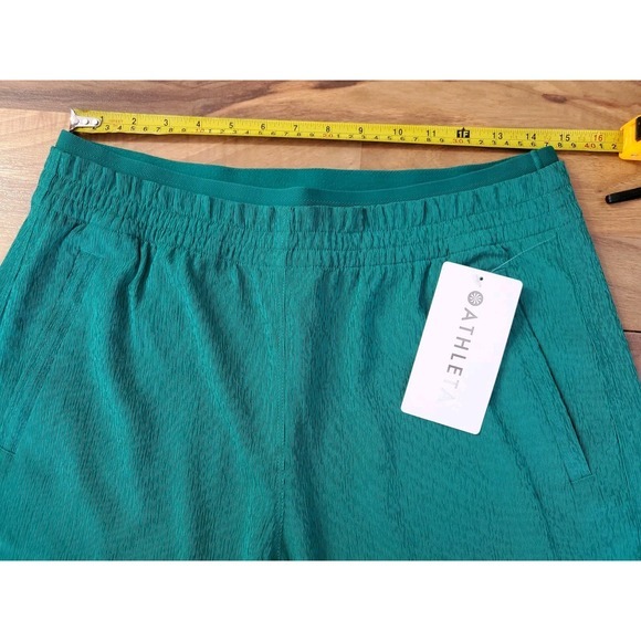 Nwt Athleta Women's Echo‎ Wide Crop Pants Emerald Green Size 10 - Picture 5 of 10